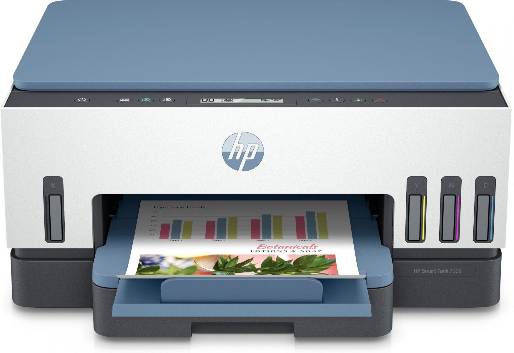 Imprimanta multifunctionala inkjet color HP Smart Tank 7006, A4, duplex, USB 2.0, Wi-Fi, 15 ppm negru, 9 ppm color