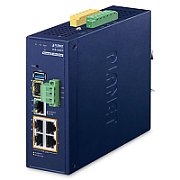 Planet Planet IVR-300FP Industrial 4-Port 10/100/1000T 802.3at PoE + 1-Port 10/100/1000T + 1-Port 1000X SFP VPN Security Gateway