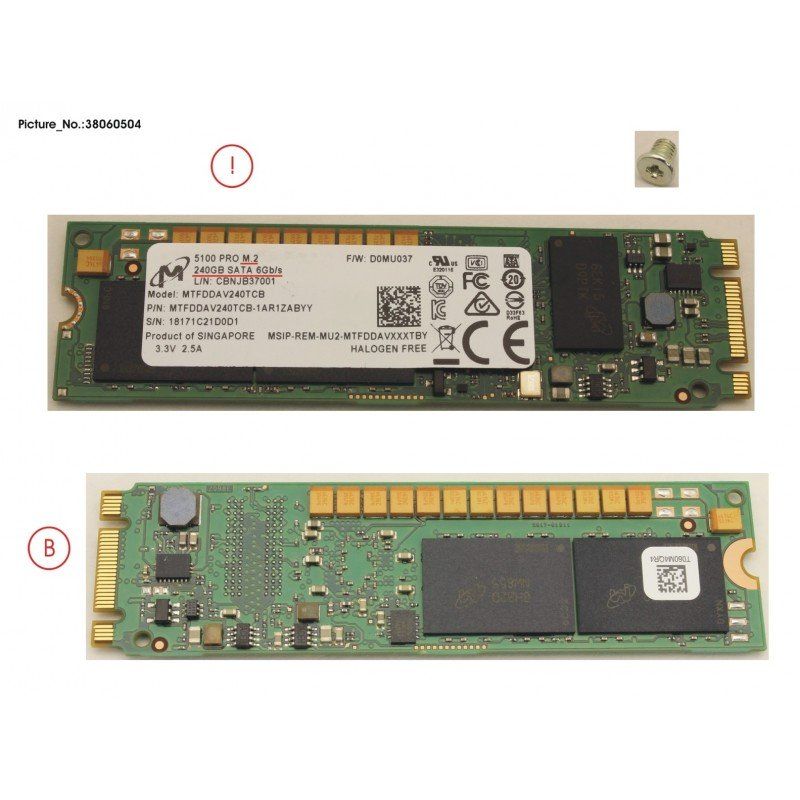 Fujitsu PY-MF96YN unități SSD 960 Giga Bites M.2 ATA III Serial