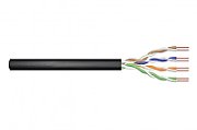 CAT 5e F-UTP outdoor installation cable, 100 MHz Fca (PVC), AWG 24/1, 305 m drum, sx, black