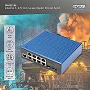 Digitus DN-651156 switch-uri Gestionate L2 Gigabit Ethernet (10/100/1000) Negru, Albastru