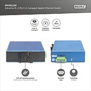 Digitus DN-651156 switch-uri Gestionate L2 Gigabit Ethernet (10/100/1000) Negru, Albastru
