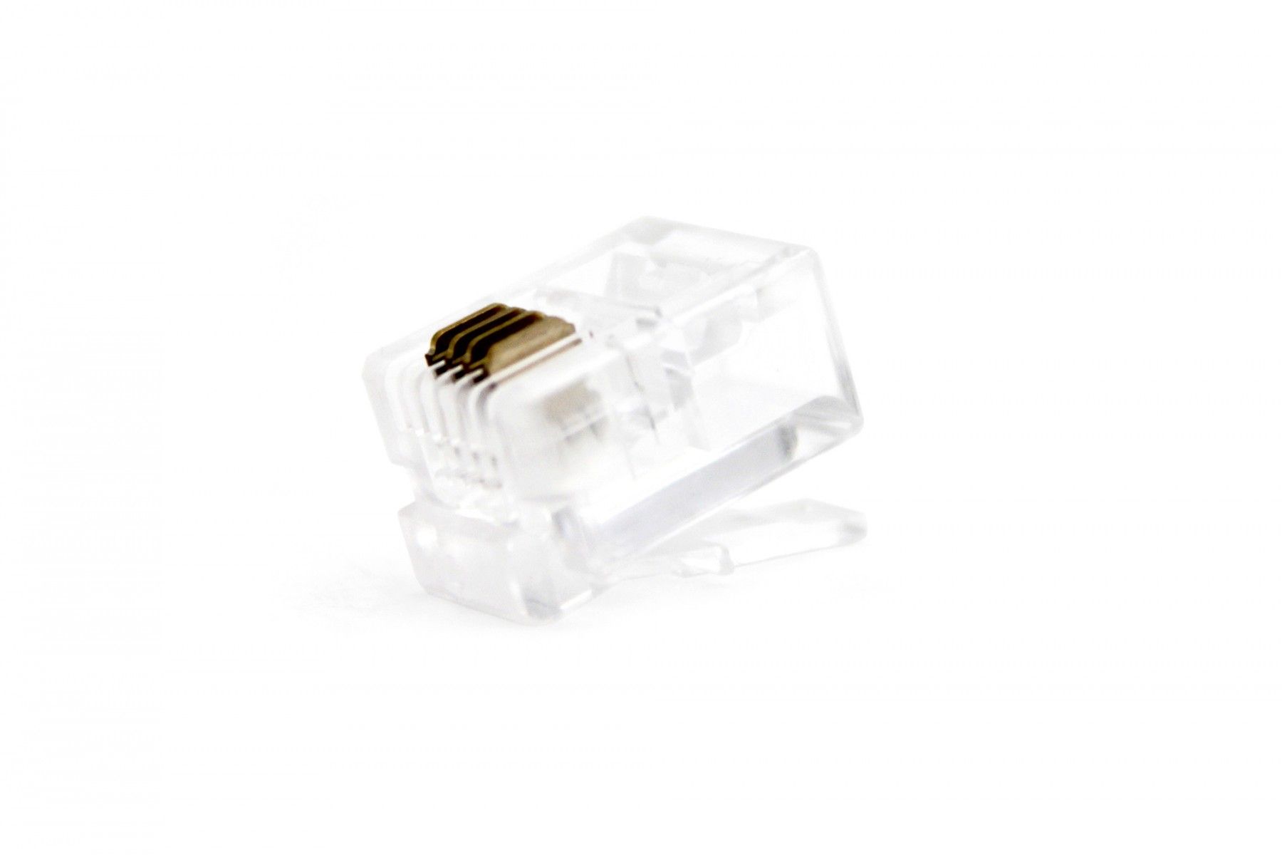 RJ12 Modular plug (6P6C), unshielded, stranded cable, 100 pieces