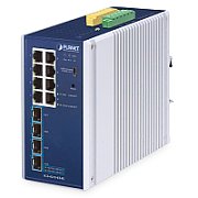 Planet PLANET IP30 Industrial L2/L4 8-Port Gestionate L2/L4 Gigabit Ethernet (10/100/1000) Aluminiu, Albastru