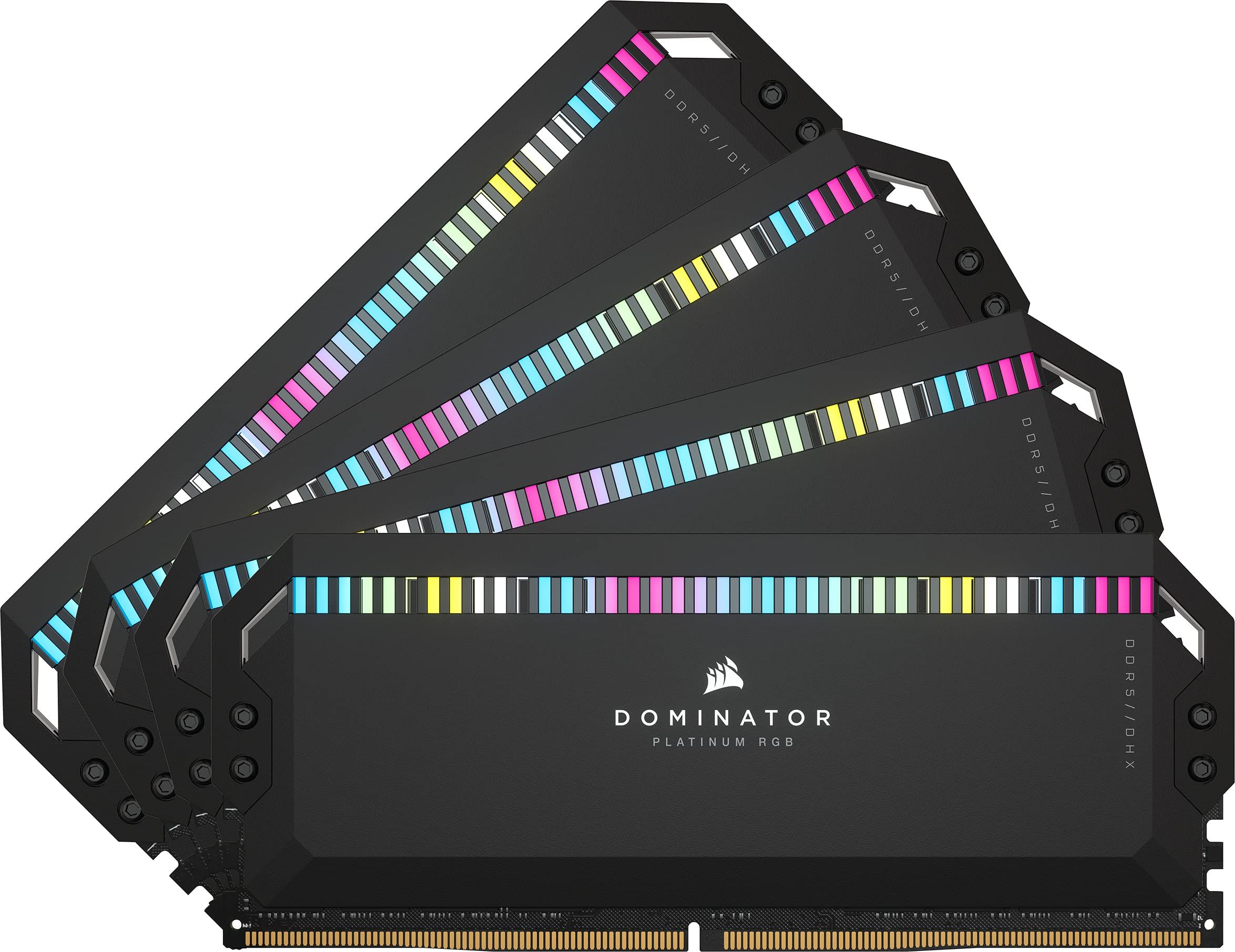 Memorie Corsair Dominator Platinum RGB 64 GB DDR5 6600 MHz CL32, kit 4 x 16 GB, XMP 3.0, Negru, RGB