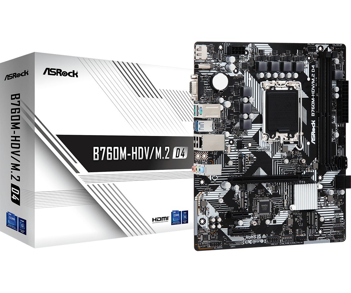 Asrock B760M-HDV/M.2 D4 Intel B760 LGA 1700 micro-ATX