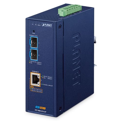 PLANET IP40 Industrial 2-Port convertoare media pentru rețea Albastru
