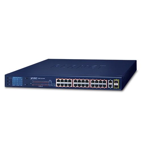 PLANET FGSW-2622VHP switch-uri Fara management L2 Fast Ethernet (10/100) Power over Ethernet (PoE) Suport 1U Albastru