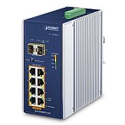PLANET IP30 Ind 8-P 10/100/1000T Fara management Gigabit Ethernet (10/100/1000) Power over Ethernet (PoE) Suport Albastru, Alb