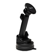 SUPORT auto magnetic SPACER pt. SmartPhone, cu articulatie sferica din alia si fixare prin adeziv, Magnetic, 4 SuperMagneti N50,rotire 360 grade, negru,  SPCH-MAG-FIX-03 