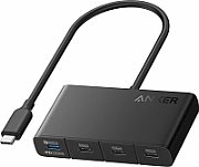 HUB Anker, 4-in-1, USB-C x 4 porturi, incarcare prin USB Type-C, viteza 10 Gbps, conectare prin USB-C, 100W PD in, 85W PD out, gri,  A8340GA1  (timbru verde 0.18 lei - 0194644042202