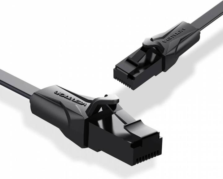 Patch Cord UTP Vention, Cat. 6, 0.75m, flat cable, conductor cupru - aluminiu, viteza max transfer 1 Gbps, invelis PVC, negru,  IBABE  (timbru verde 0.18 lei) - 6922794722385