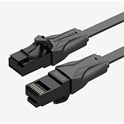 Patch Cord UTP Vention, Cat. 6, 25m, flat cable, conductor cupru - aluminiu, viteza max transfer 1 Gbps, invelis PVC, negru,  IBABS  (timbru verde 0.8 lei) - 6922794722279