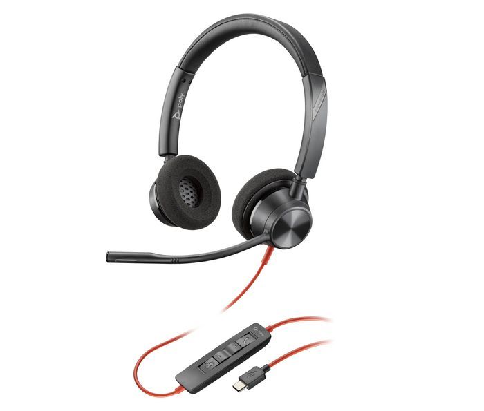POLY 3320 Căști Prin cablu Bandă de fixare pe cap Apeluri/Muzică USB tip-C Negru