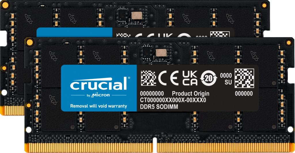 Memorie Crucial CT2K32G48C40S5 64 GB DDR5 4800 MHz CL40, kit 2 x 32 GB, Negru