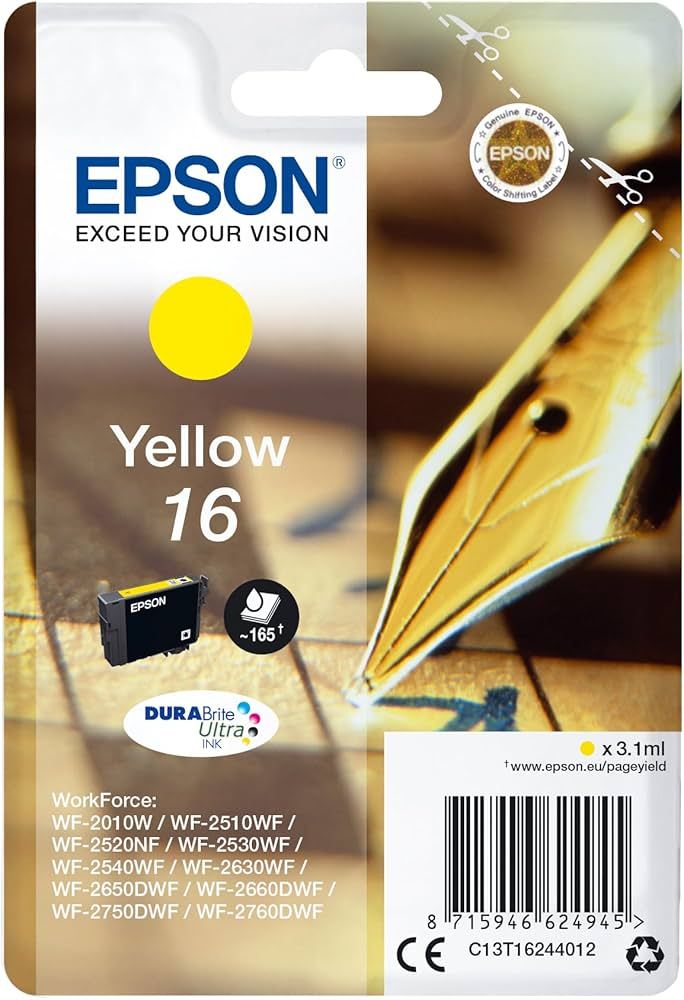 Epson Pen and crossword Singlepack Yellow 16 DURABrite Ultra Ink