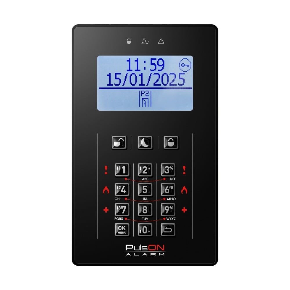 BCS PULSON LCD/C BL Tastatură LCD neagră cu butoane din cauciuc