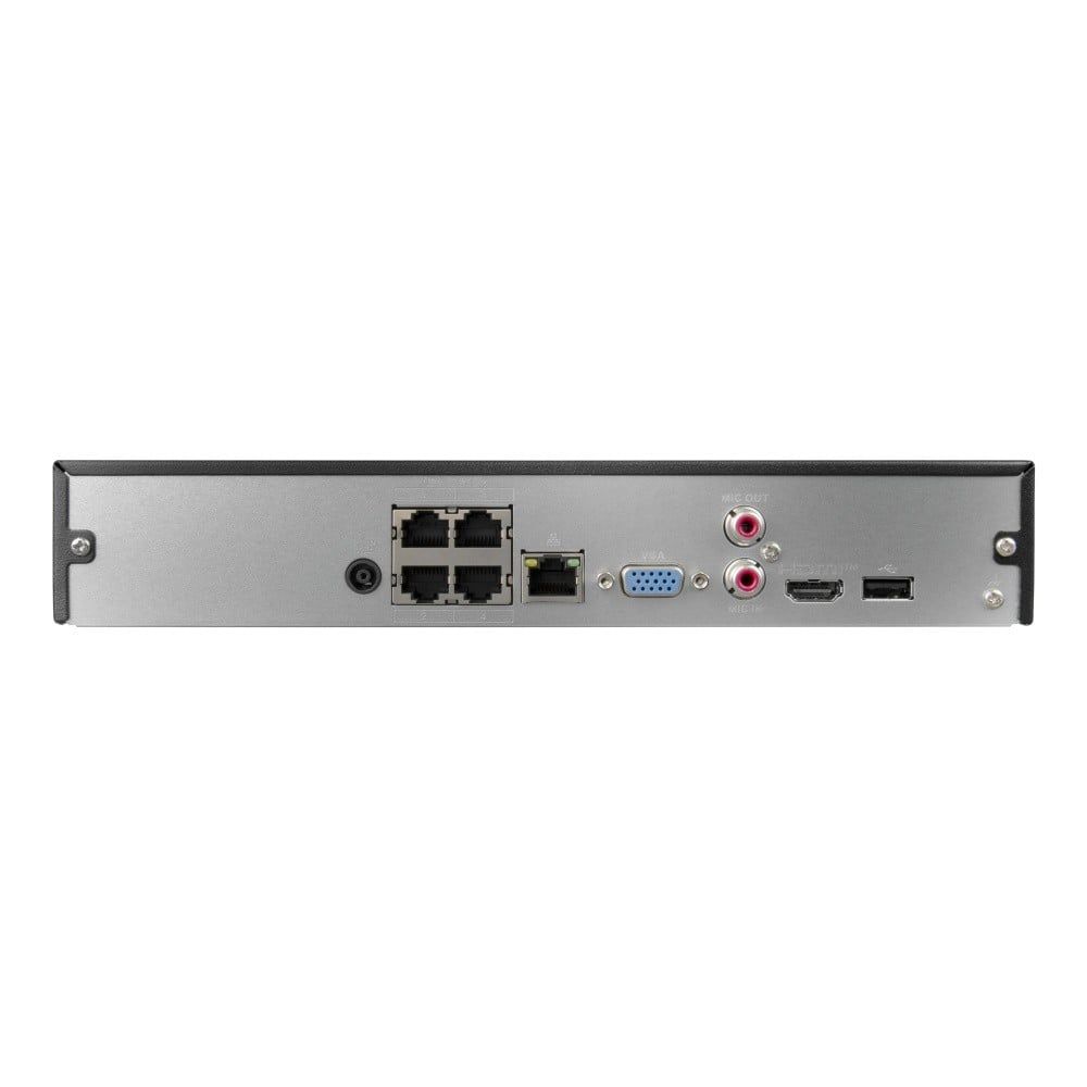 BCS BCS-L-NVR0401-4KE-4P(2L) Recorder IP 4-canoane cu switch PoE 36W și HDMI 4K