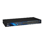 BCS BCS-B-SP2402G-1SFP Switch PoE cu 24 porturi, cu exPoE și putere de 250W