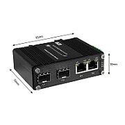 BCS BCS-ISP02G-2SFP Comutator industrial PoE 2 porturi pe șină DIN 60W