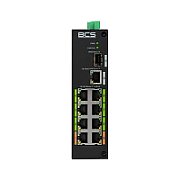 BCS BCS-L-SP08E01G-1SFP(2) Switch industrial PoE pe 8 porturi pe șină DIN 120W
