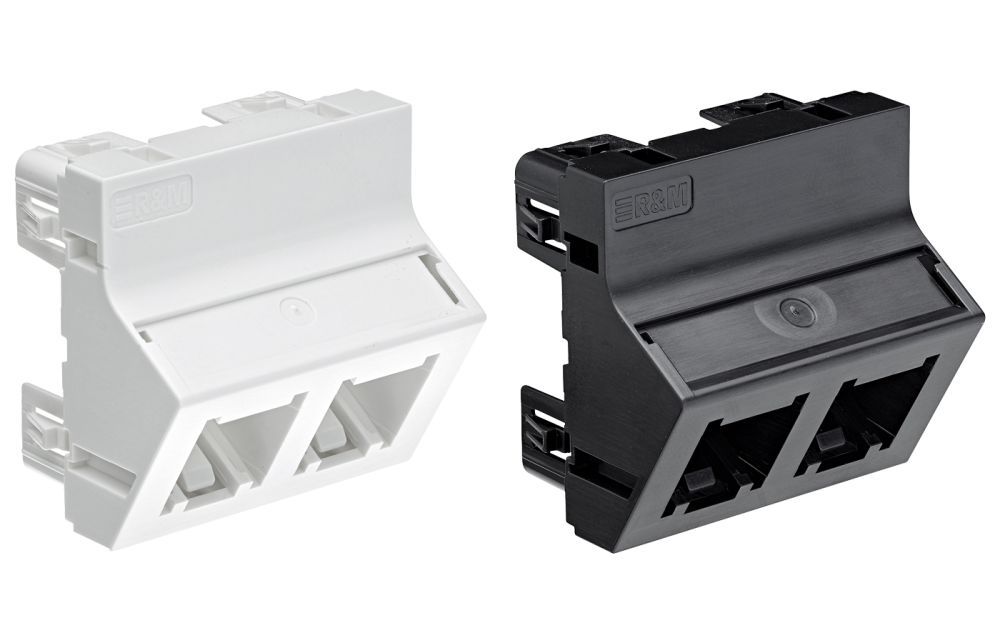 Angled Mounting Plate 45x45, 2x1-Port, black