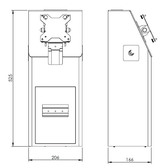 Ergonomic Solutions SpacePole Mini Kiosk Wall Mounted