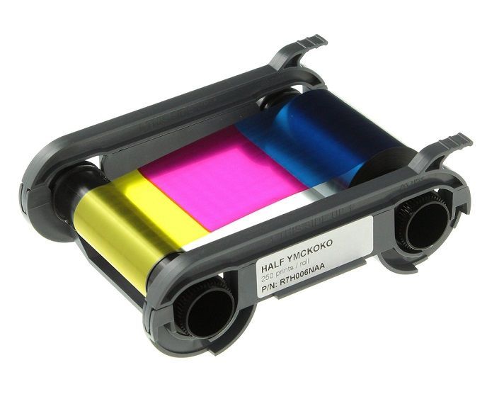 Evolis colour ribbon (half-panel, YMCKOKO)