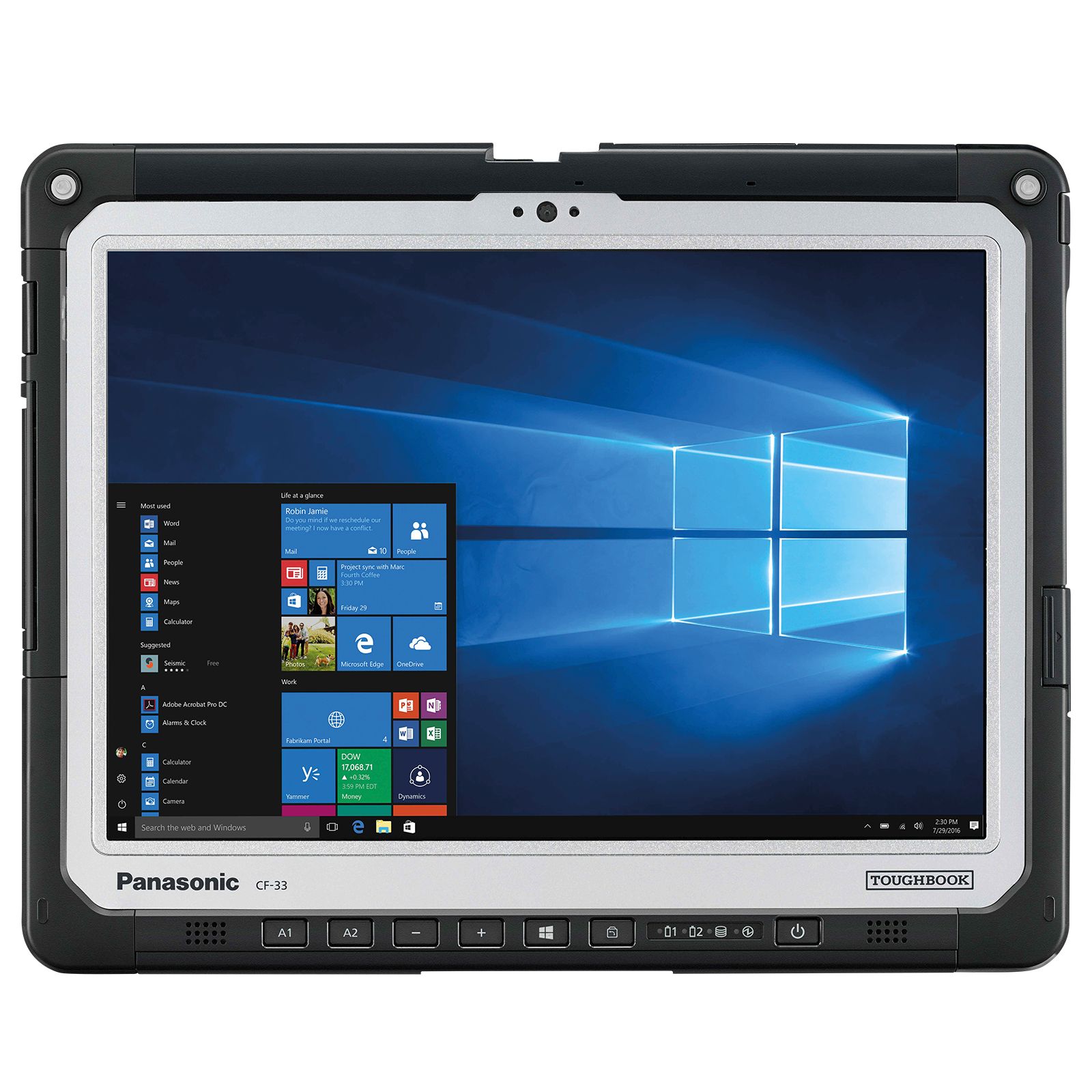 Laptop Panasonic TOUGHBOOK 33 MK4 CF-339AAACBG, 12 inch 2160 x 1440 Touchscreen, Intel 1345U (10 C / 12 T, 2.5 GHz - 4.7 GHz, 12 MB cache), 16 GB DDR4, 512 GB SSD, Intel Graphics, Windows 11 Pro