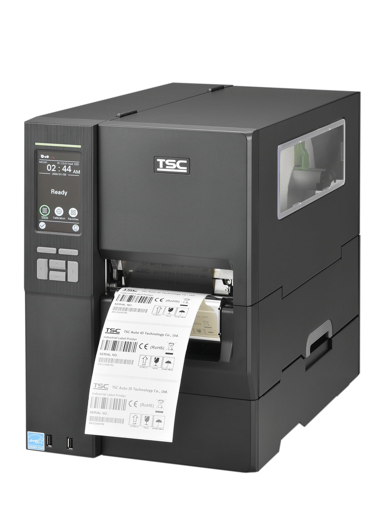 TSC MH341, 12 dots/mm (300 dpi), rewinder, disp., RTC, USB, RS232, Ethernet