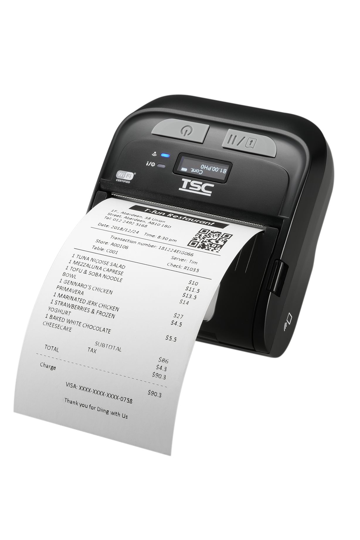 TSC TDM-30, 8 dots/mm (203 dpi), USB, BT, NFC