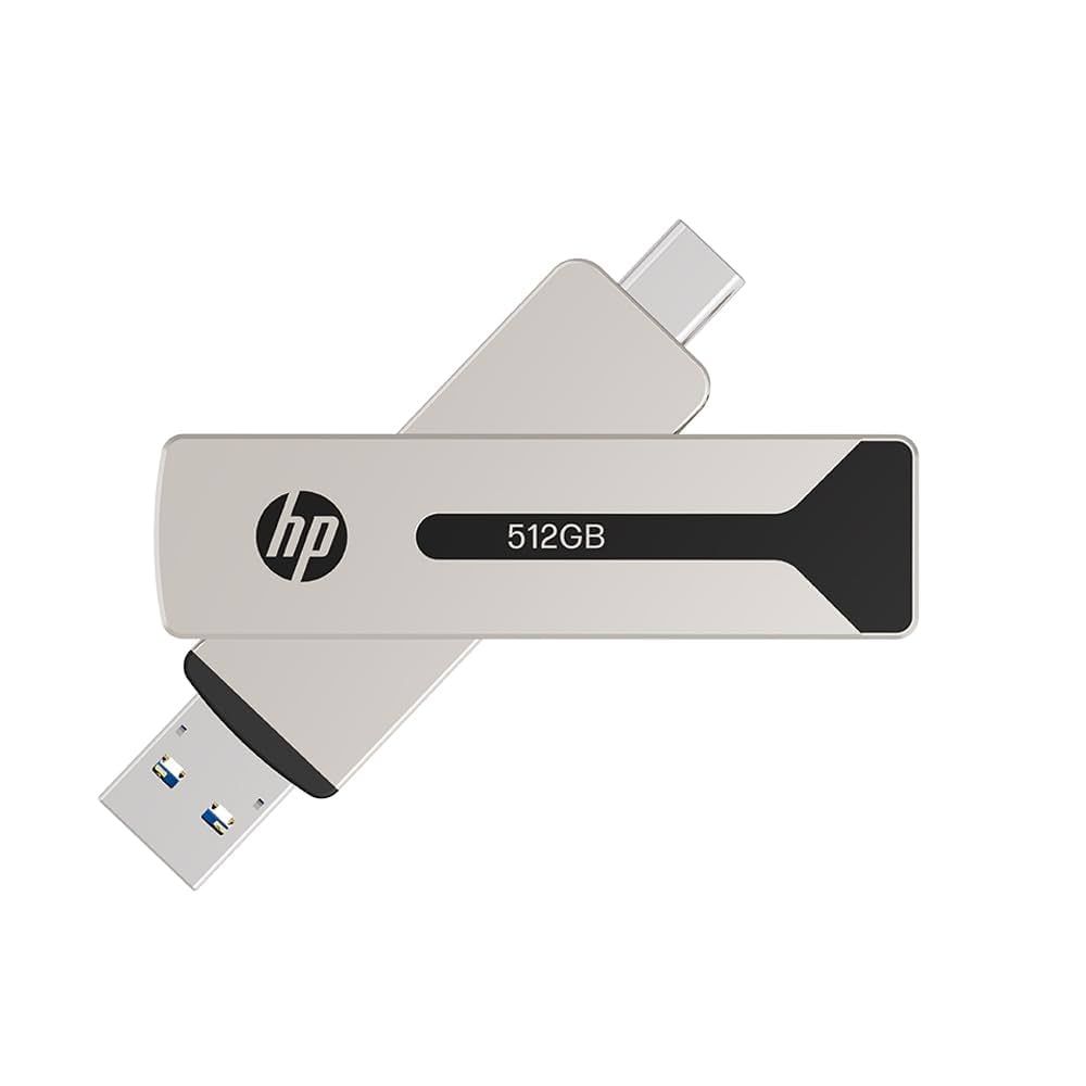 HP USB-C & Typ-A 3.2  512GB  SSD Steel Flash Drive 911Pro