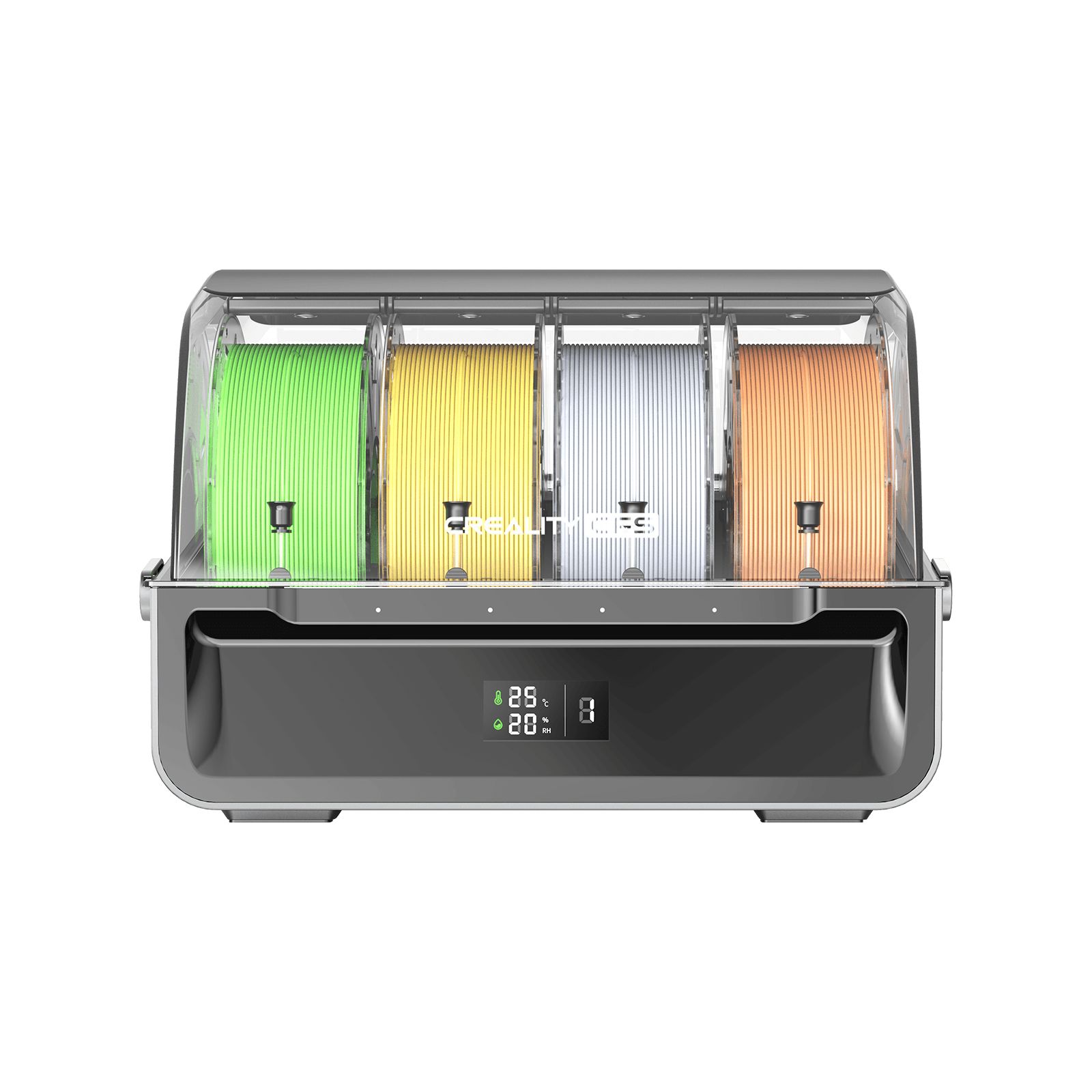 CREALITY CFS MULTI FILAMENT SYSTEM, Pentru printare 3D multi color sau multi filament, Compatibil cu Creality HI si Creality K2 Plus, Dimensiuni: 379 × 314 × 276 mm, Greutate: 4.56kg, Numar filamente suportate: 4, Diametru filament compatibil: 1.75mm, diametru 197-202mm, latime: 42-68mm