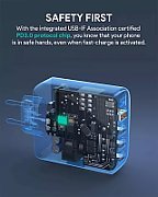 Alimentator retea Aukey, PA-B7S BK, 100W, fast charge, 3 x USB-C, 1 x USB-A, negru,  LLTSEUN1040956  (timbru verde 0.18 lei) - 689323785575