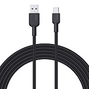 Cablu alimentare si date Aukey, USB Type-A (T) la USB Type-C (T), 1.8m, 480 Mbps, 60W, nylon, negru,  LLTSN1041439  (timbru verde 0.08 lei) -689323785889