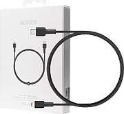 Cablu alimentare si date Aukey, USB Type-C (T) la USB Lighting, 1.2m, 480 Mbps, 87W, braided, negru,  LLTSN1049127  (timbru verde 0.08 lei) -689323787227