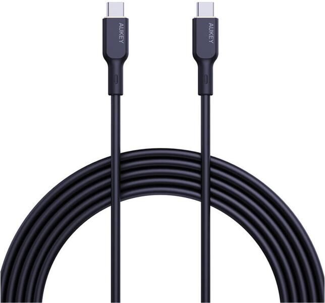 Cablu alimentare si date Aukey, USB Type-C (T) la USB Type-C (T), 1.8m, 480 Mbps, 100W, silicon, negru,  LLTSN1040023  (timbru verde 0.08 lei) -689323785278
