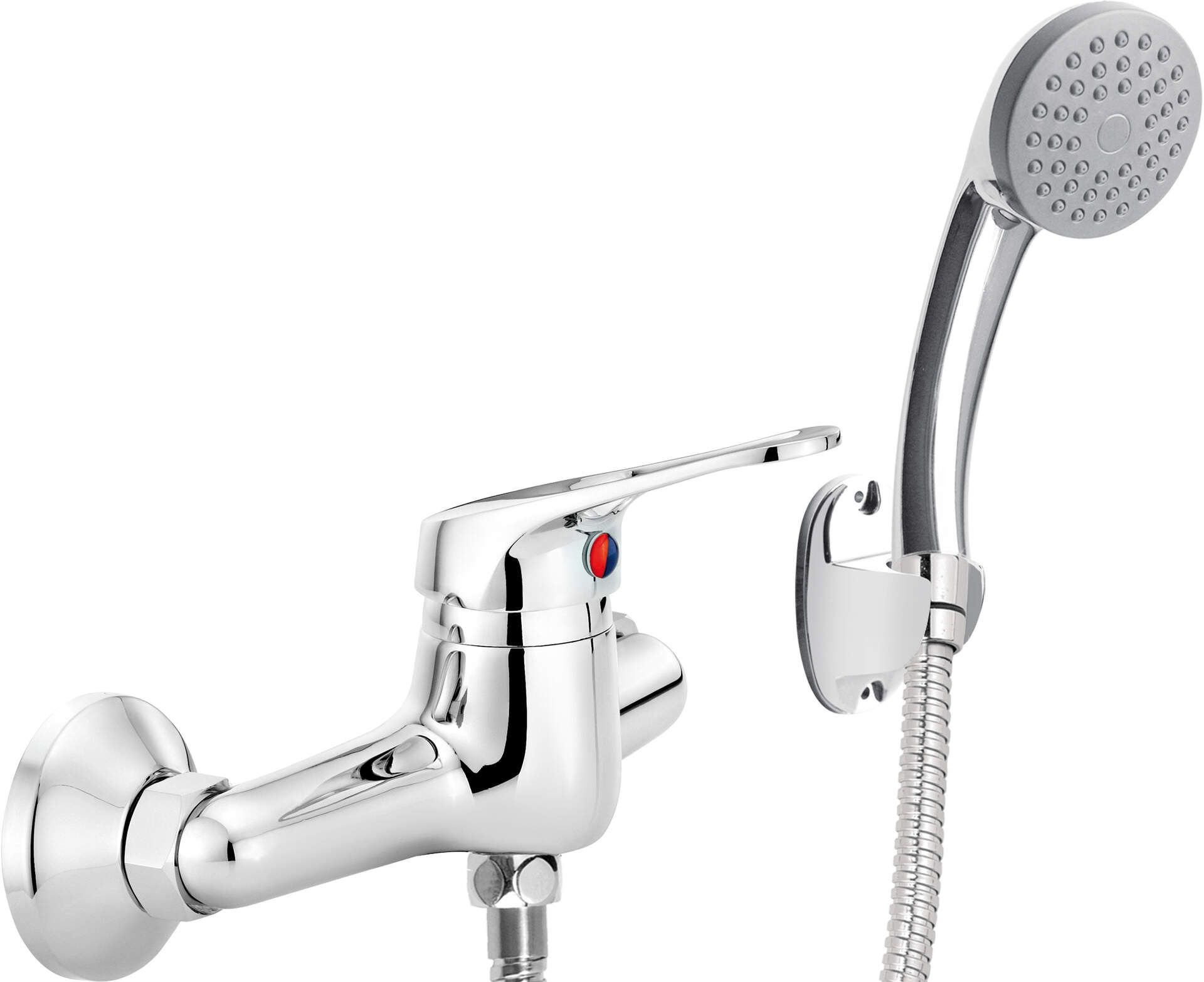 Wall-mounted shower faucet with shower set