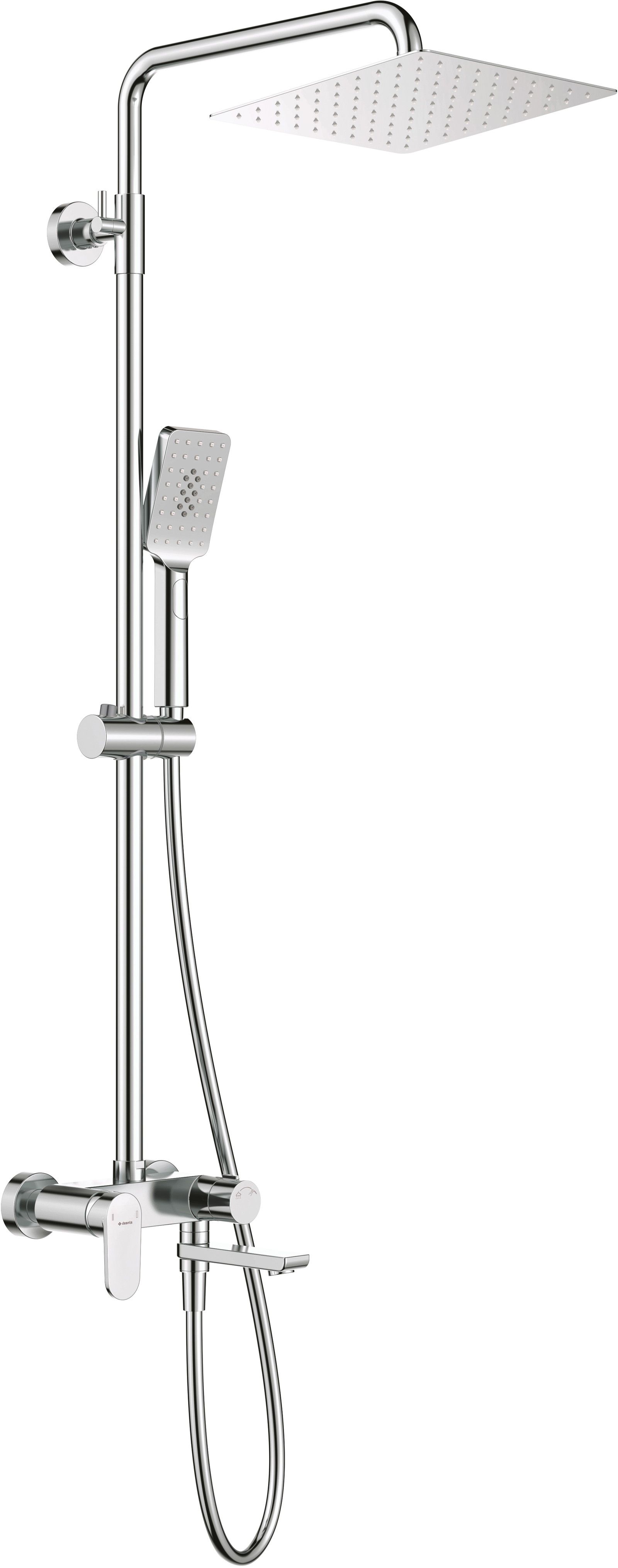 Shower head with bathtub mixer - movable spout