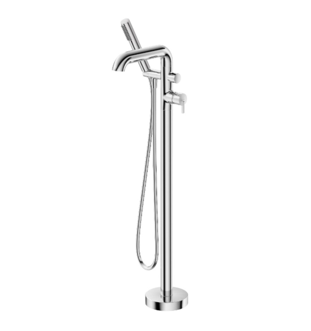 Freestanding bathtub mixer with shower set