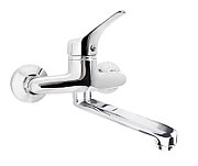 Wall-mounted washbasin mixer
