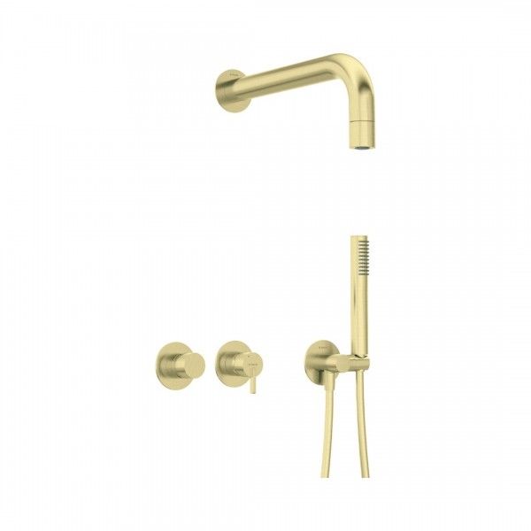 Concealed shower set with hand shower - with horizontal mixer