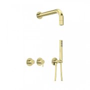 Concealed shower set with hand shower - with horizontal mixer