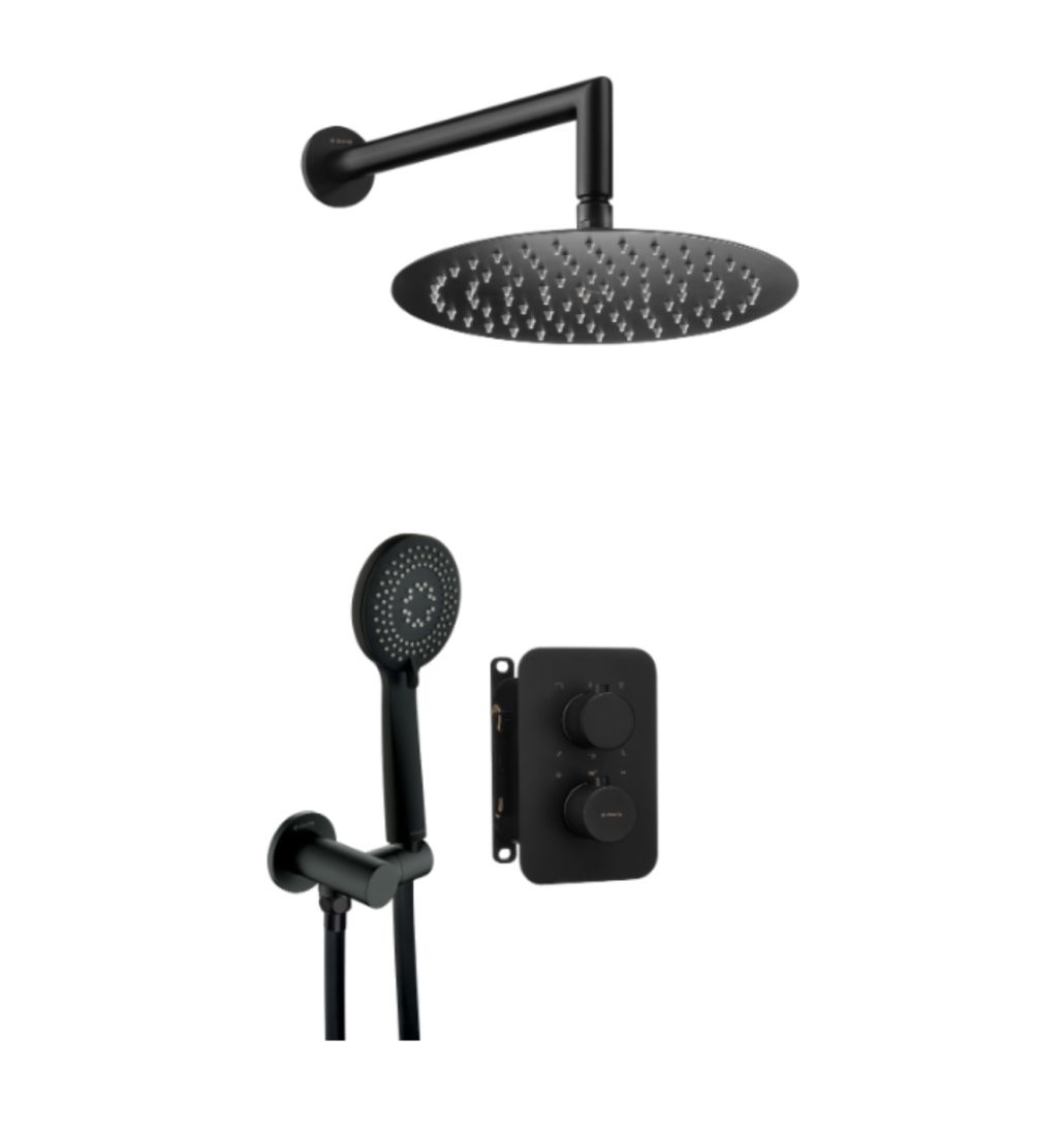 Concealed shower set with thermostatic BOX