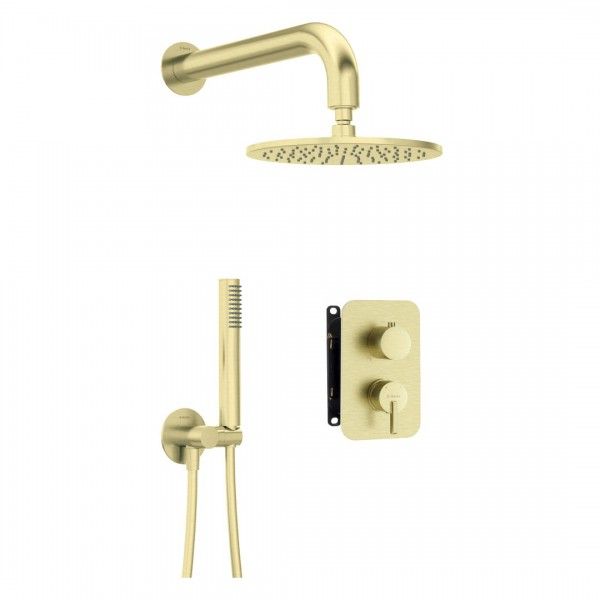 Concealed shower set with mixer box - with overhead shower