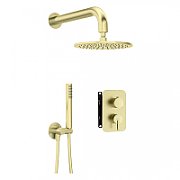 Concealed shower set with mixer box - with overhead shower