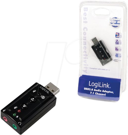 PLACA de SUNET Logilink, extern, 7.1, interfata USB 2.0, conectori 3.5 mm jack, 