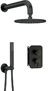 Concealed shower set with mixer box - with overhead shower