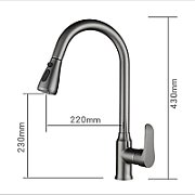 Kitchen faucet with pull-out spout - 2 types of spray