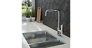 Kitchen faucet with rectangular spout